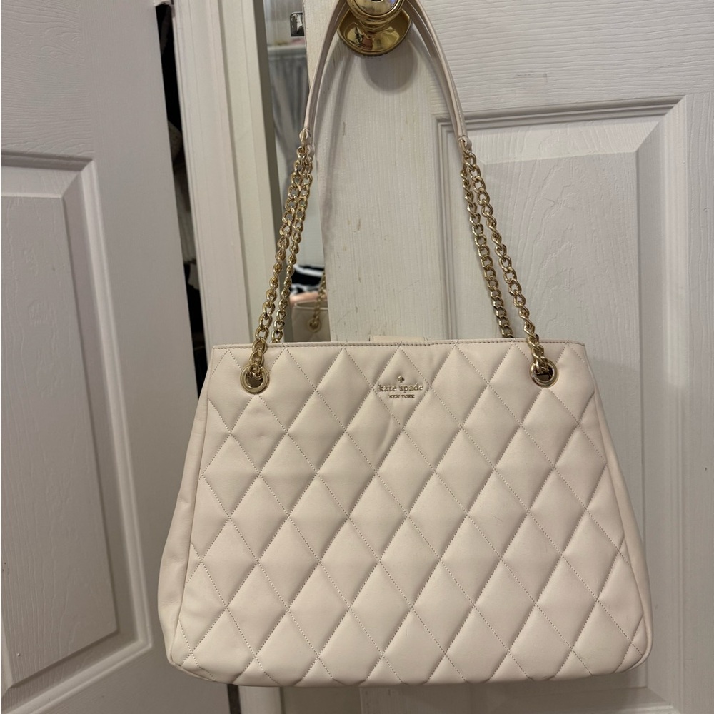 Kate Spade Cream Quilted Shoulder Bag